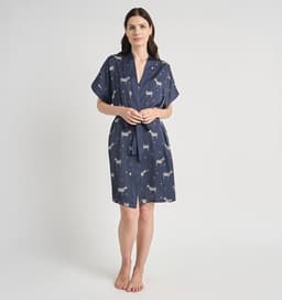 BATA MUJER BARBIZON MINI SATIN AZUL ESTAMPADO S