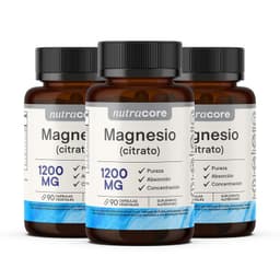 Citrato de Magnesio 1200mg 270 Capsulas - Pack de 3 - NutraCore