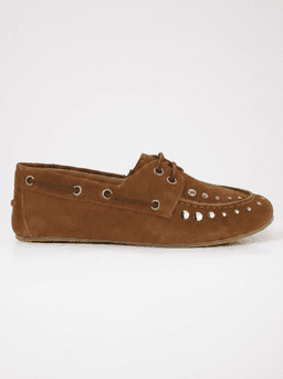 Mocasin Cuero Mujer Lucera Camel Cafe 38