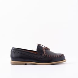 Mocasin Cuero Mujer Delta Negro Cafe 39