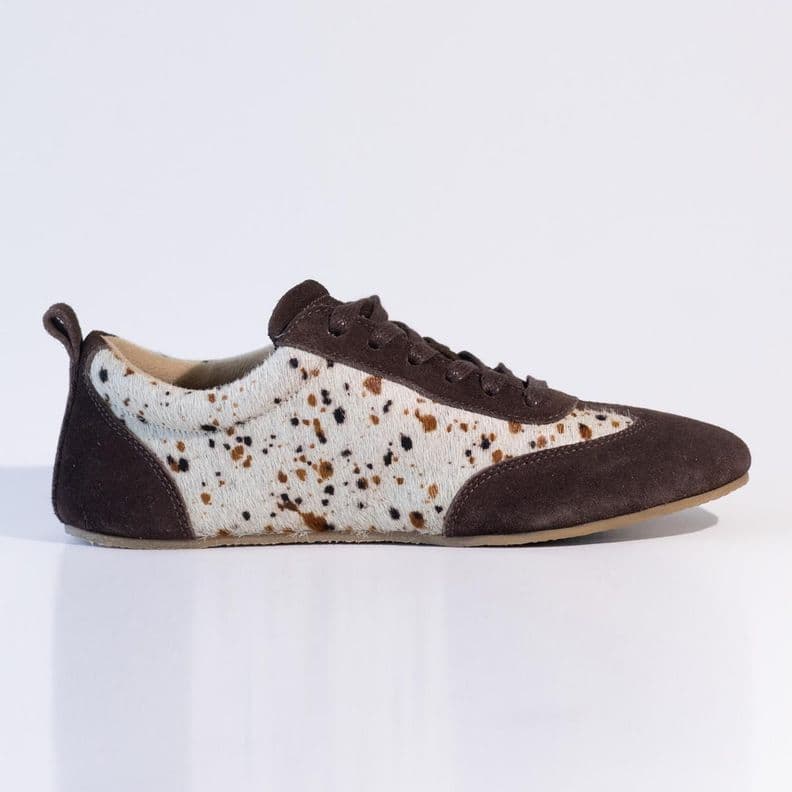 Zapatilla Cuero Mujer Eneldo Cafe Print 38