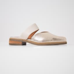 Babucha Mujer Cuero Umbral Niquel Beige 37