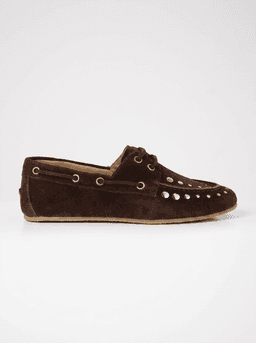 Mocasin Cuero Mujer Lucera Cafe 37