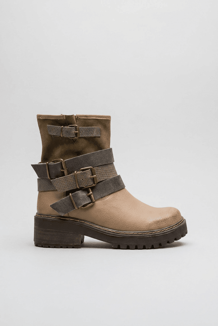 Bota Cuero Mujer Hurco Taupe Cafe 40