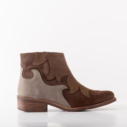 Botin Cuero Mujer Poleo Taupe Cafe 40