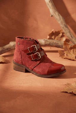 Botin Cuero Mujer Judy Rojo 35