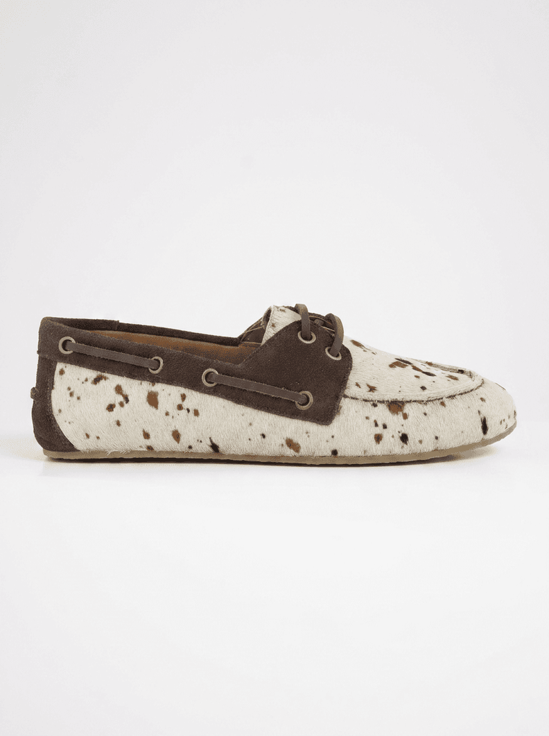 Mocasin Cuero Mujer Aria Print Cafe 36