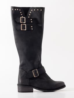 Bota Cuero Mujer Carpintero Negro