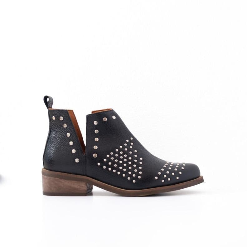 Botin Cuero Mujer Charra Negro 35