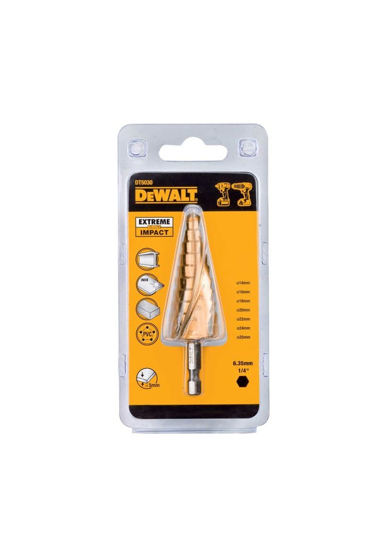 Broca escalonada 14-16-18-20-22-24-25mm DEWALT DT5030-QZ Plata