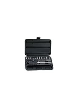 Set 18 Piezas Dados 6 Puntas Encastre 1/4" STANLEY 86-117 Plata