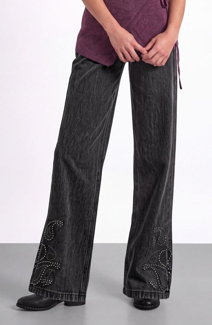 Pantalon Tachas Paisley Gris Mujer Raindoor 32