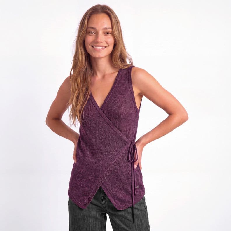 Vest Tejido Lazo Morado Mujer Raindoor L