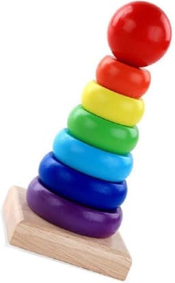 Torre Chica De Madera Juguete Montessori Arco Iris
