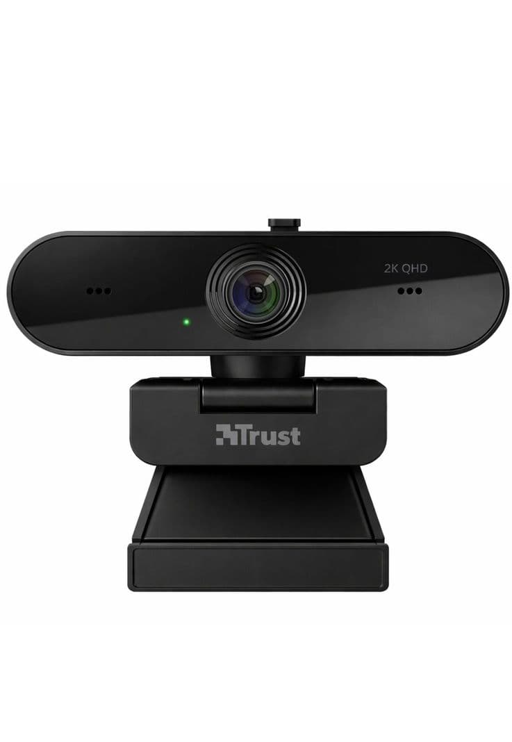 Webcam QHD 2K Profesional Trust Taxon Black Muiltiplataforma Negro