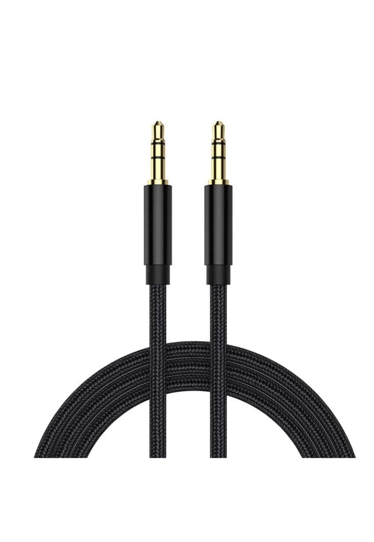 Cable De Audio Premium 1x1 Acordonado con Textil 1.8m HiFI Negro