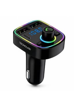 Transmisor FM Bluetooth + Puerto Quick Charge 20W 12/24V RGB Negro