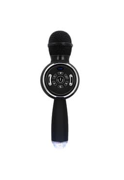 Microfono Parlante Karaoke BT TWS con Luces Recargable Black Negro