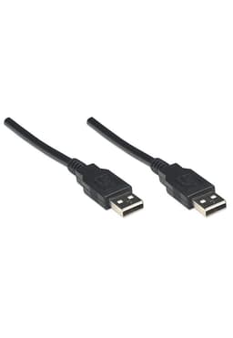 Cable De Datos USB A USB Macho - Macho 1.8M Manhattan 306089 Negro