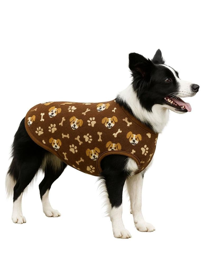 Capa Polar Perro 5XL 65 cm Abrigo Invierno Border Cafe 10