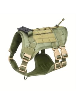 Arnes Tactico Perro Talla L Ajustable Reforzado con Manilla Verde