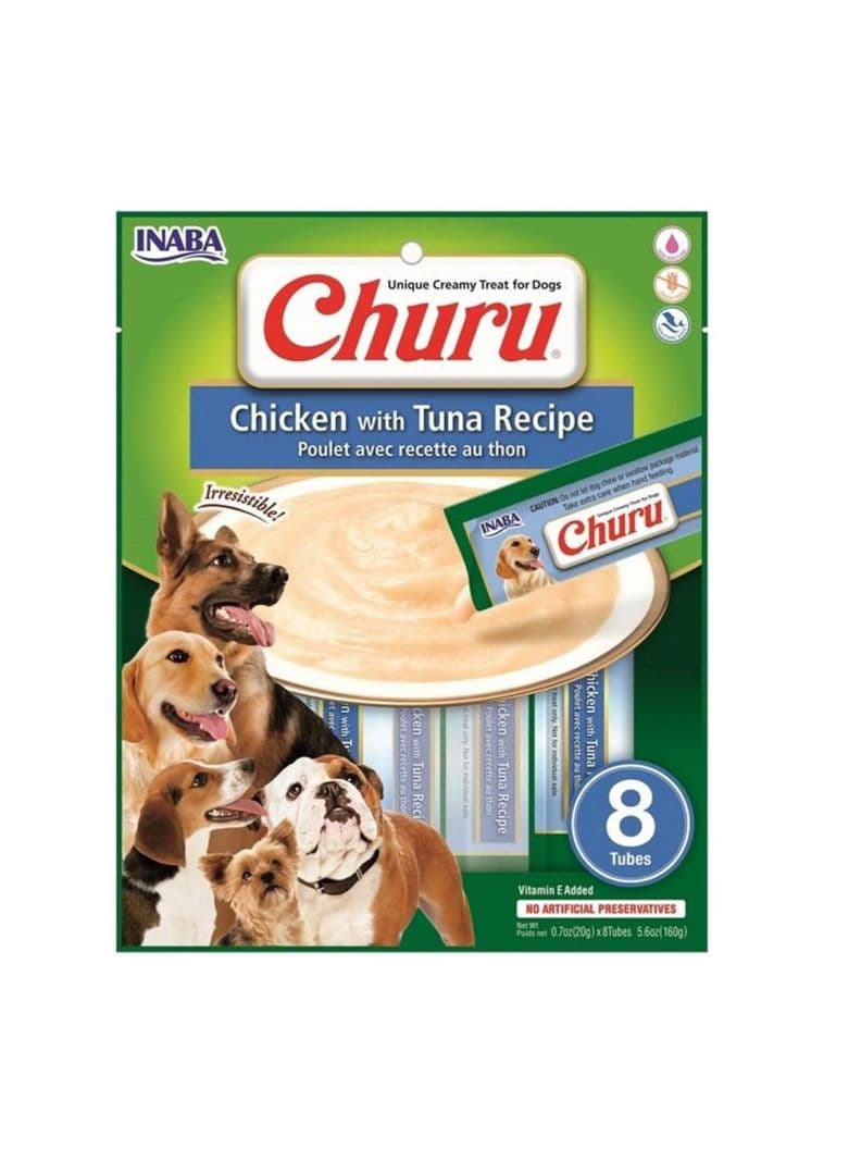 SNACK CHURU PERRO CHICKEN / TUNA 20GR - 8 TUBOS Blanco 10