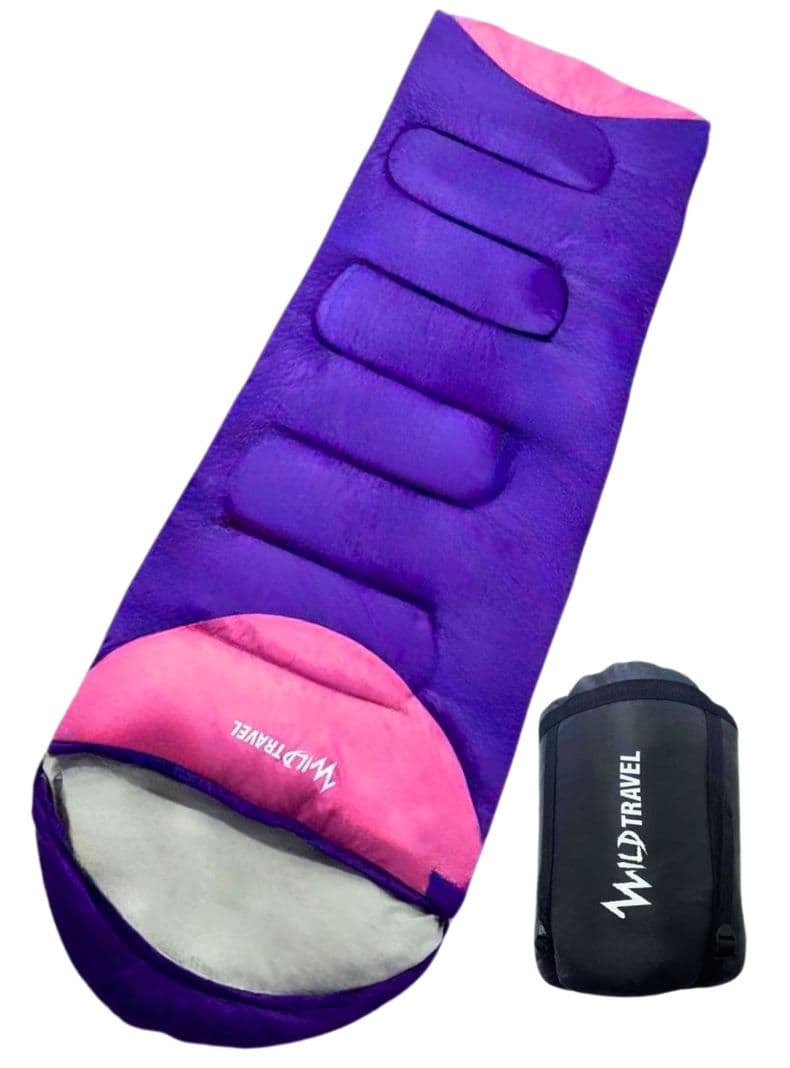 Saco De Dormir Extremo Wild Travel -15 +10 Azul 1800g Morado