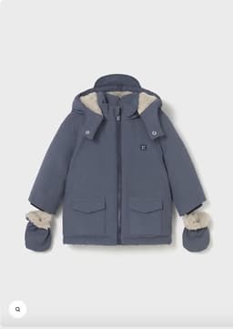 Chaqueton con capucha y guantes Azul 3 Anos