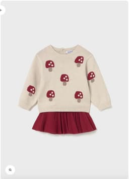 Conjunto Falda y jersey de punto. Rojo 12 meses