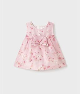 Vestido ceremonia flores recien nacida Rosado 1 A 2 Meses