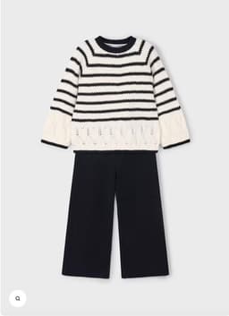 Conj. Jersey con Pantalon largo a juego para nina. Negro 2 Anos