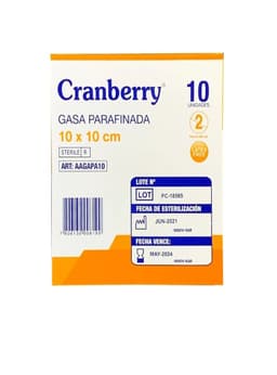 Gasa Parafinada 10x10 Cm Caja De 10 Unidades Cranberry