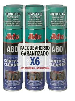 Pack 6 Limpia Contactos Electrico Akfix A60 Electronica 200m Transparente