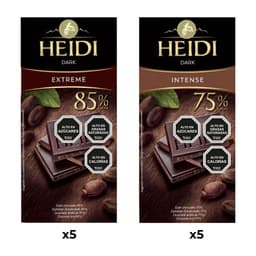 Pack 5 tableta Heidi extreme 80g+5 Heidi intense 80g