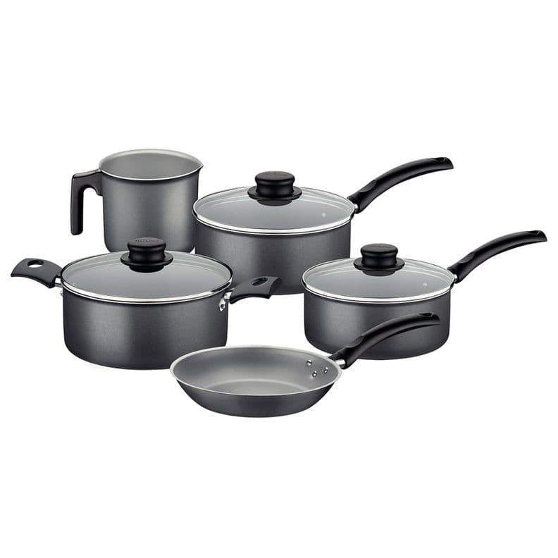 Bateria De Cocina Juego Ollas Tramontina Turim 5 Pzas Negro