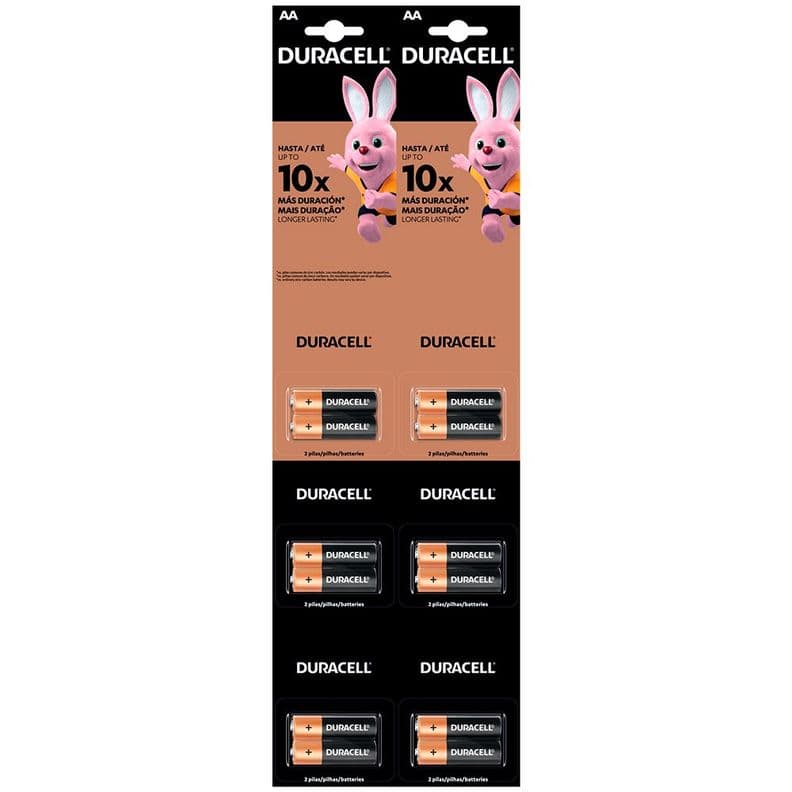 Pila Alcalina Duracell Tira AA 2x6 (12 uds) Negro