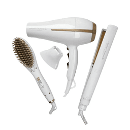 Set Gama Coconut & Almond: Secador, Alisador Y Mini Blanco