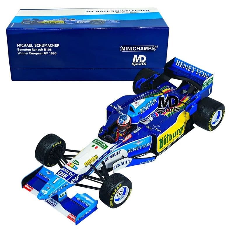 Auto F1 Benetton B195 GP Europa 1995 1 Michael Schumacher Minichamps 1 18 Azul