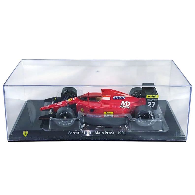 Auto F1 Ferrari F1 91 1991 27 Alain Prost Caja Acrilica Premium Collect 1 24 Rojo