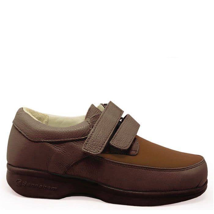 Zapato P/Diabetico C/Cierre Velcro Marron Talla 35-Blunding Cafe