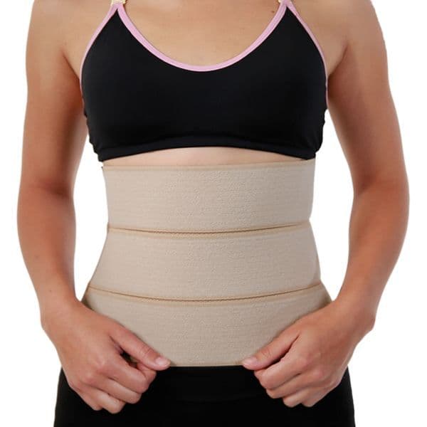 Faja postoperatoria 3 bandas con lamina de proteccion Talla M-Blunding Beige