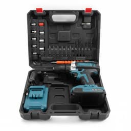 Taladro Inalambrico Tasbel 10mm 2 Baterias Maleta 27Pzas
