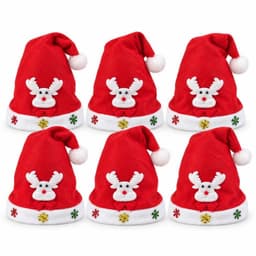 Pack 6 Gorros Navidad Reno 54cm