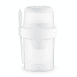 Vaso Ensalada Portatil Hermetico Tenedor Doble Capa 1070ml Blanco