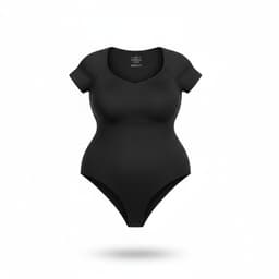 Body Manga Corta Colaless 3XL/4XL Negro Madame Skin