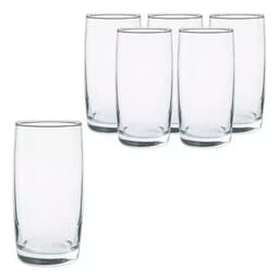 Set 6 Vasos Monterrey Transparente Largos Cristar 445 Ml