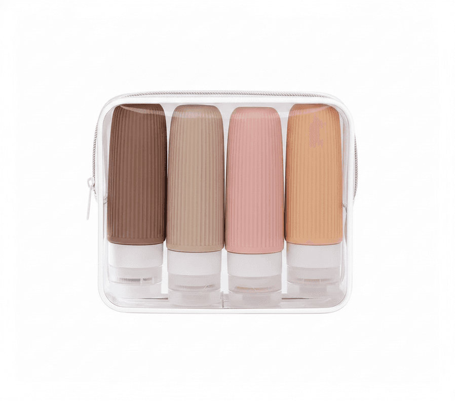 Neceser de Viaje Cosmetiquero Bolso Botellas Silicona 90mL