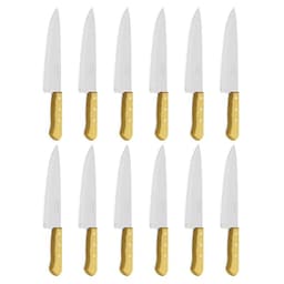Set 12 Cuchillos Tramontina 9 Pulgadas Carbono Mango Madera