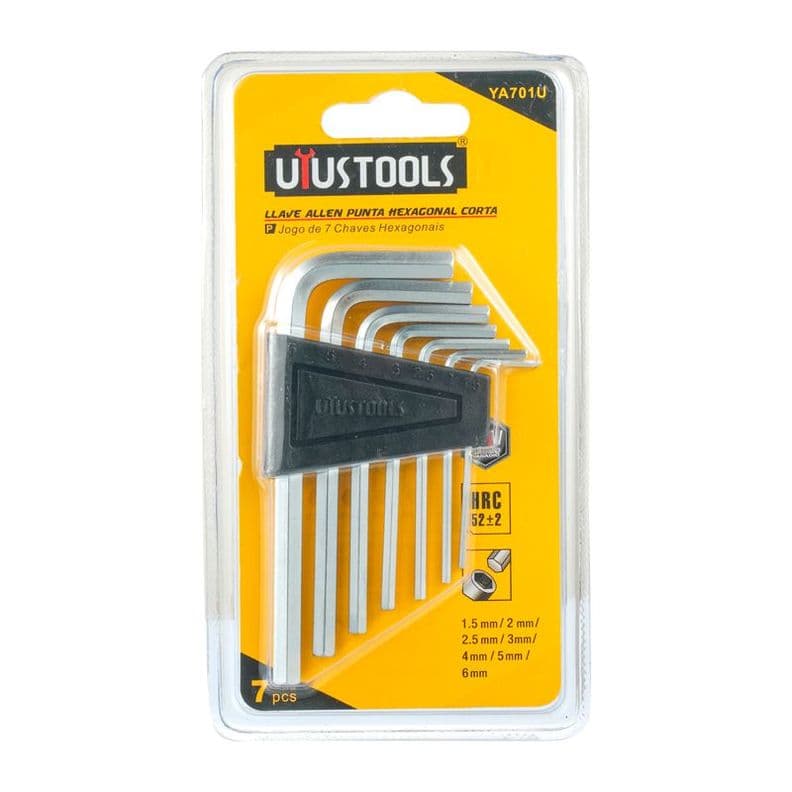 LLAVE ALLEN HEXAGONAL CORTA Set x7 UYUstools