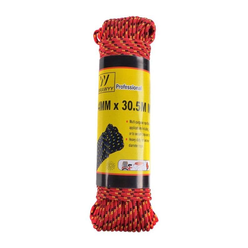 CUERDA TRENZADA 4MM X30.5M COLOR
